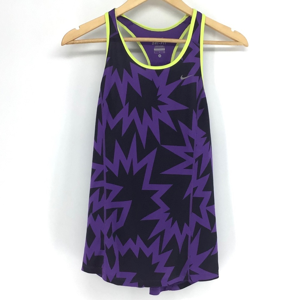 Nike Dri-Fit Purple and Lime Green Tank Top